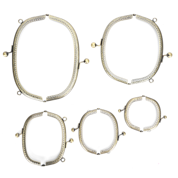 5 st metallplånboksram Antik mässing präglad bågförtjockning DIY-tillbehör 8,5 cm~20,5 cm
