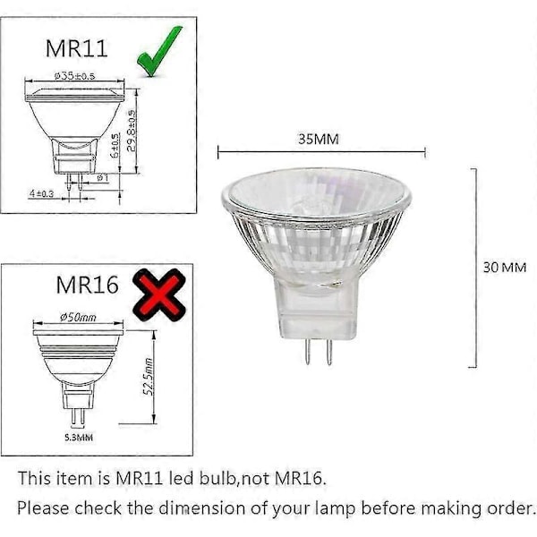2025, mr11 12v 35w Halogenlamper Gu4 Spot Base 2800k Varmhvit, Dimbar, Pakke med 8