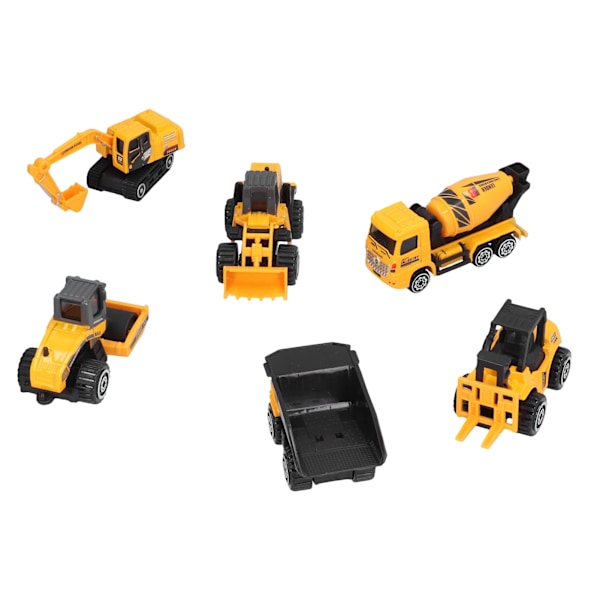 Konstruktionsfordonsleksaker Set Legering Lastbilar Modell Tank Lastbil Grävmaskin Bilar Playset 6 st
