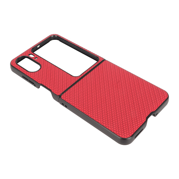 Carbon Fiber Texture Folding Telefon Beskyttelsesetui Mobiltelefon Beskyttelsescover til Oppo Find N2 Flip Red