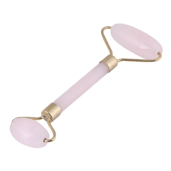 1 kpl Rose Quartz Crystal Double pään Beauty Roller Face Neck Hierontatyökalu