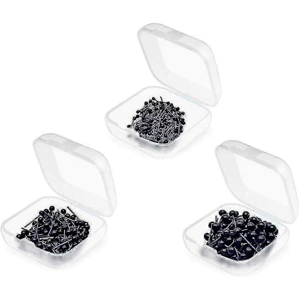 3~6mm Sekalaiset Mini Mustat Lasisilmät Sarjat Neulahuovutukseen Karhut Nuket Vieheet Ompeluun (120kpl, 3 Kokoa)