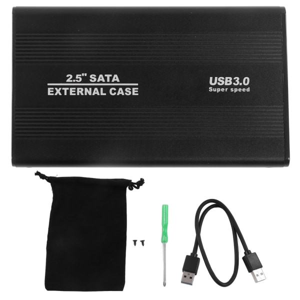 Harddiskkabinet 2,5 tommer 4 TB LED-indikation Aluminiumshus Hot Swappable 5 Gbps USB 3.0 Port Ekstern HDD-etui Sort