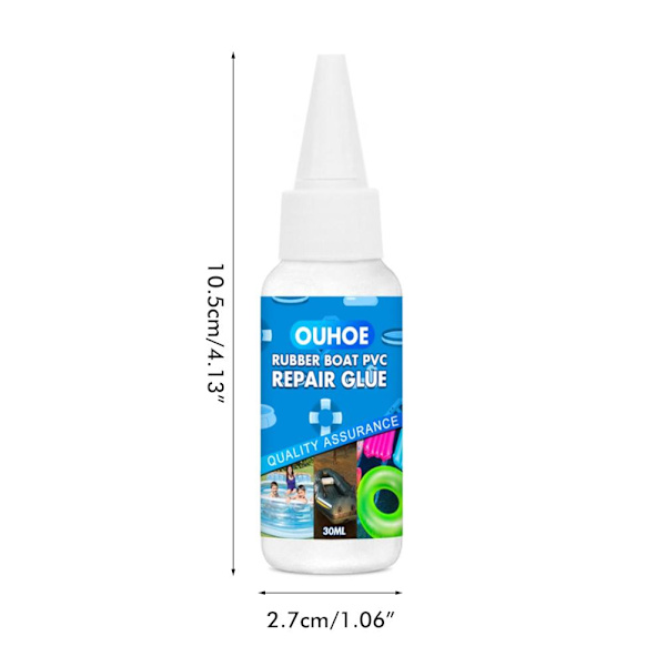 30 ml fleksibelt reparasjonslim, lim for svømmebassengreparasjon, vanntett tetningsmiddel for PVC-oppblåsbart leketøy
