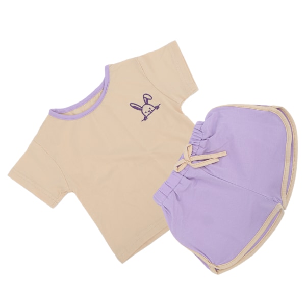 Baby Girls Sommertøj Sæt Piger Outfits Bomuld T‑Shirt Shorts Casual Tøj Sæt Lilla 66cm / 25.98in