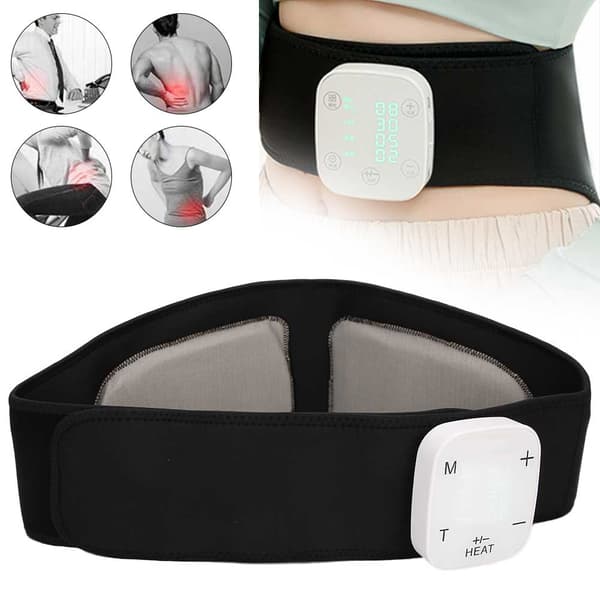 Fjärrinfraröd Värmeterapi Bälte Smärtlindring Justerbar Midjemassager (Huvudenhet Bälte) (L)