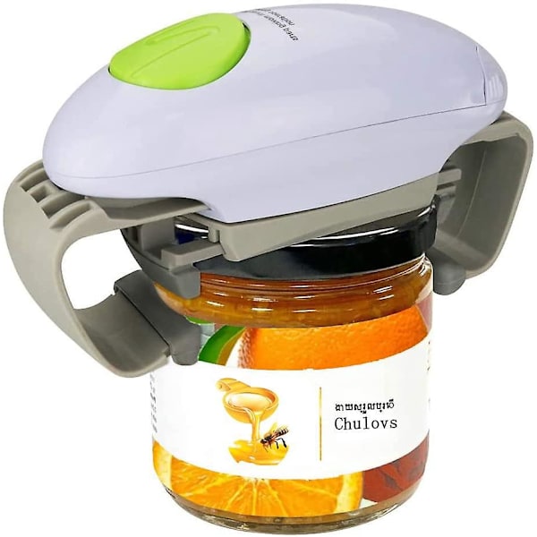 Hands-Free Electric Jar Opener - Effortlessly Open New Sealed Jars (White)