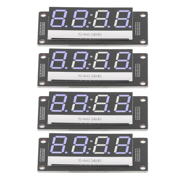 4 sæt 4-cifret digitalrør LED-displaykort 7 segmenter urmodul TM1637 0,56 tommer blå MRA041C