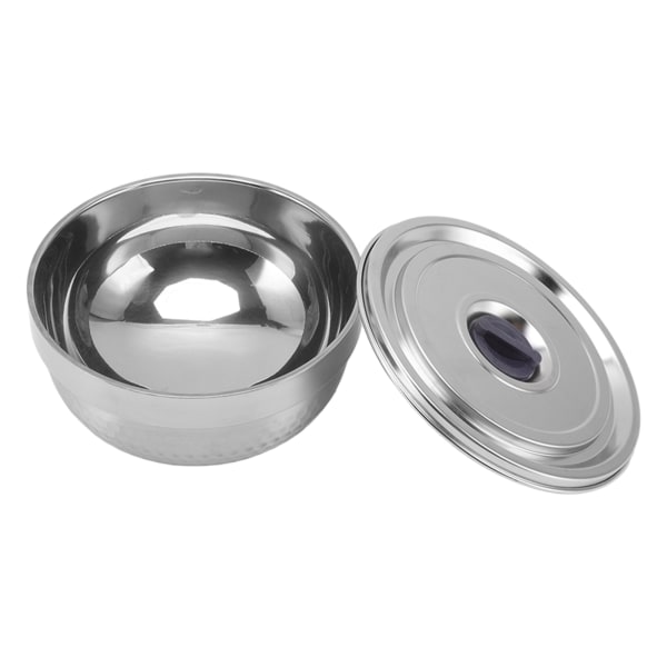 Rustfrit stål skål 2 lags rustfast termisk isolering til rissuppekøkken bestik 14 cm diamanttype