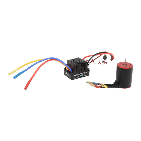 3650 2300KV Borstlös Motor 60A ESC Elektrisk Regulator Lång Linje för 1/8 1/10 RC Bil