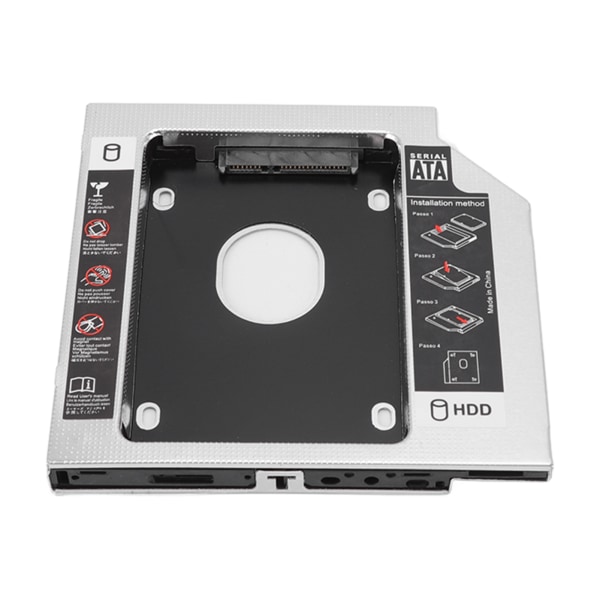 SATA till SATA 2:a HDD SSD-hölje 2-kanals skydd Hårddisk Caddy Case Fack för 12,7 mm CD DVD ROM optisk enhet Slot