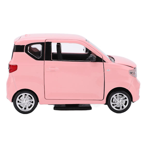 MINI EV -automalli 1/24 seoslejevalettu pienoismalli, vetämällä taaksepäin toimiva leluauto kattokattavalla matkalaukulla, lapsille yli 3-vuotiaille, vaaleanpunainen
