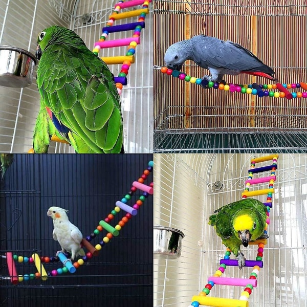 Rainbow Bridge papegøyelekesett med stige, huske og dressur - egnet for papegøyer, parakitter, conures, kakaduer