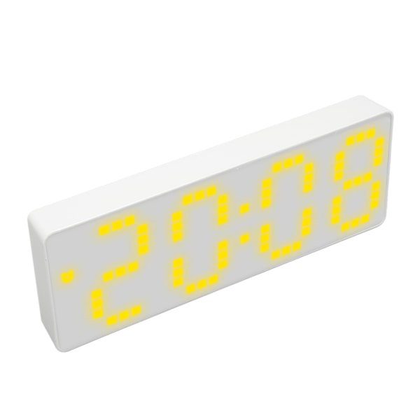 Digital väckarklocka Justerbar ljusstyrka Ljusgult nummer Desktop LCD elektronisk klocka med Temp Display