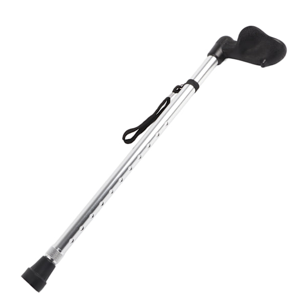 Aluminiumlegering Lättvikts Teleskopisk Justerbar Äldre Promenadkäpp Anti-skid Enkel Käpp (Silver)