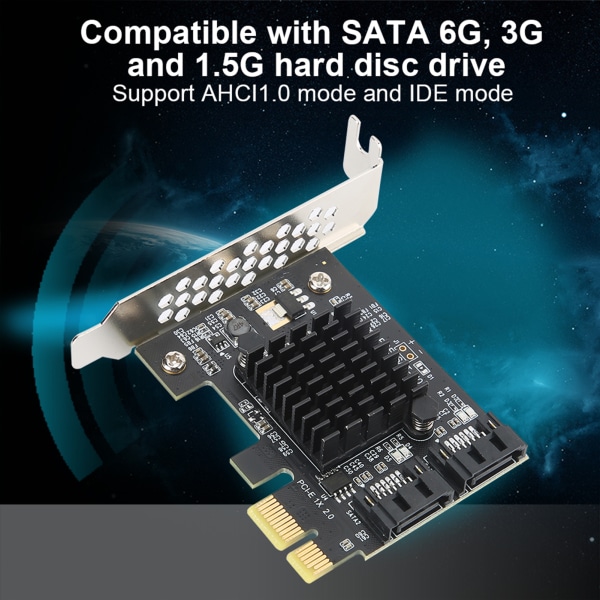 PCIE til 2Port SATA 3.0 utvidelseskort PCI Express SATA-adapterstøtte AHCI1.0 IDE-modus