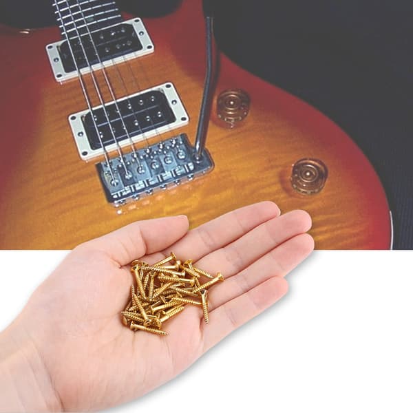 40 st Gitarr Humbucker Pickup Skruvar Set Kit Ring Surround Monteringsskruvar (Gyllene)