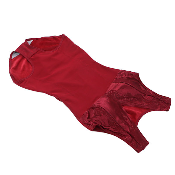Kvinnor Tjock Mjuk Hudvänlig Andas Varm Håller Magen Midja Åtstramande Kroppsformare (Jujube Red)XL