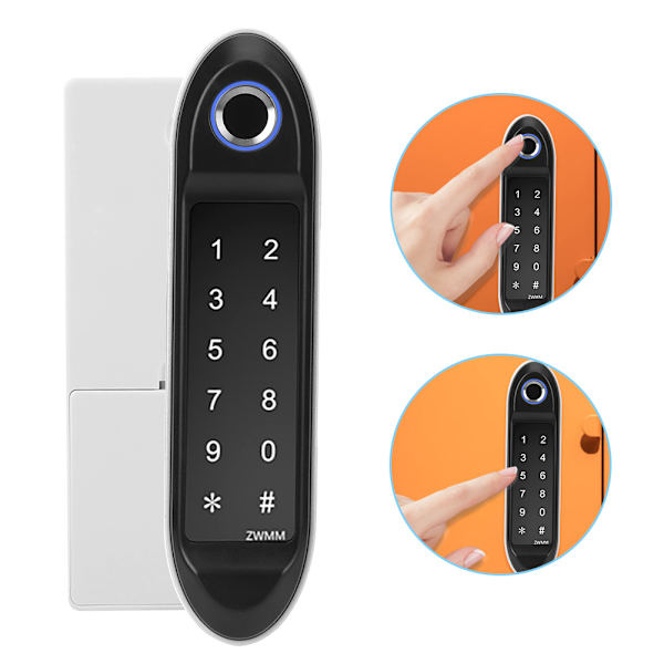 Intelligent lås lösenord Biometriskt fingeravtryck Lås upp Säkerhet för garderob Arkivskåp Silver