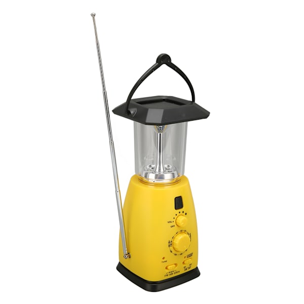 Solardriven handvev AM FM-radio - Bärbar solnödradio med LED-lampa för utomhusbruk