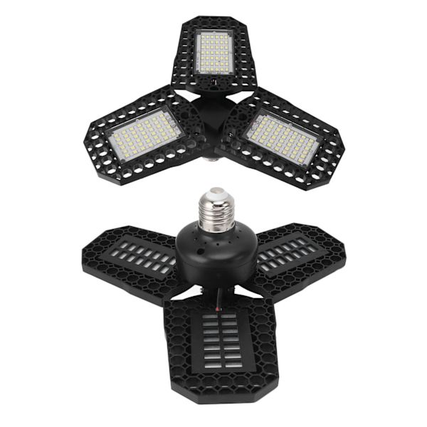 E27 LED-taklampe gruvelamper 60W tre blader sammenleggbar deformasjon garasjelys lager fabrikk baldakinlys 85‑265V