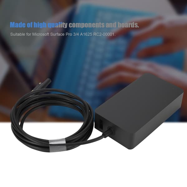 Svart 36W 12V 2.58A strömadapter för Microsoft Surface Pro 3/4 A1625 RC2-00001 (US-kontakt 100V-240V)