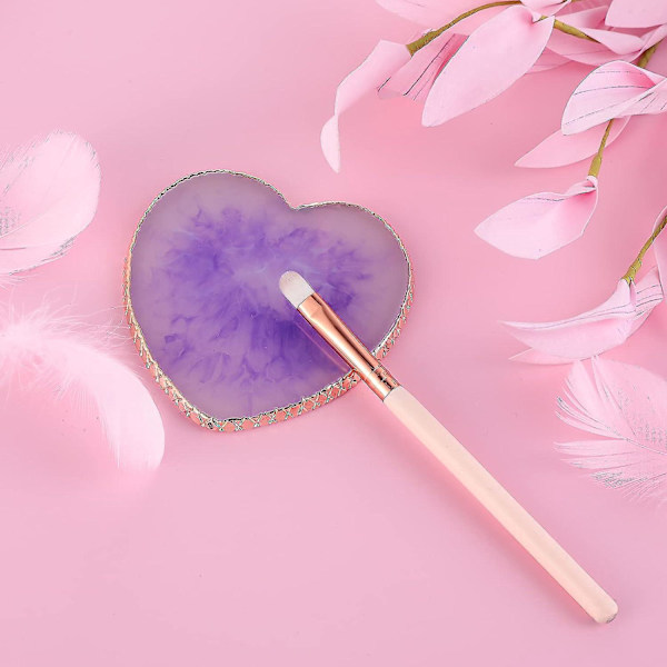 Mauve Resin Neglelakk Palett med Gullfarget Hjerteformet Kant