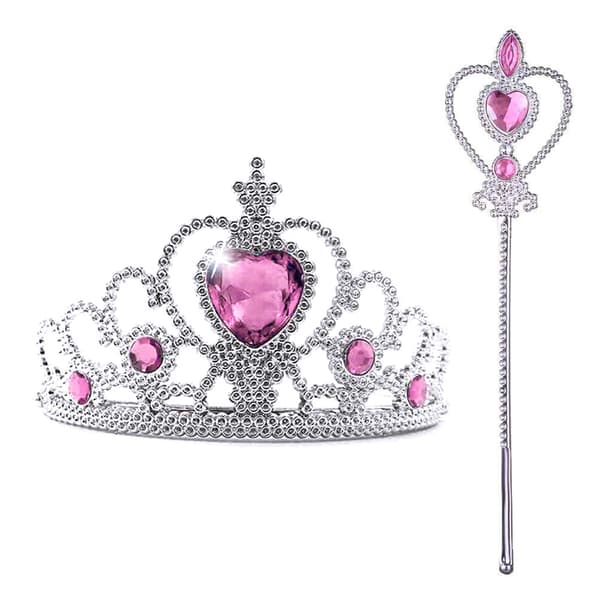 Prinsessekrone og tryllestav sæt Glitter prinsessetilbehør til små piger
