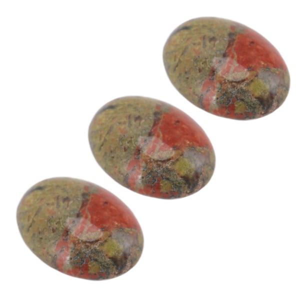 20 stk Cabochons perler Oval eggformet glatt overflate Blomst Grønn polerte Cabochons steiner for smykkefremstilling