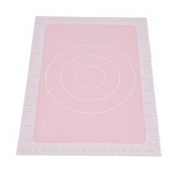 Macaron-stekeplate i silikon, anti-klebende, enkel rengjøring, sikker stekeplate for brød, kjeks, makroner, rosa bakgrunn