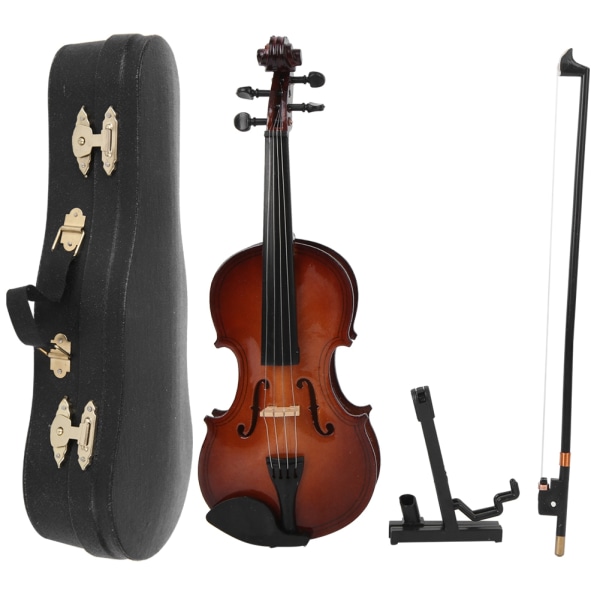 Tre miniatyr fiolin modell Mini musikkinstrument modell ornamenter med gaveeske