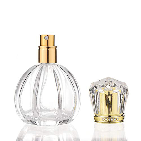 50 ml påfyllningsbar atomizer spray tomma parfymflaskor i glas för resor