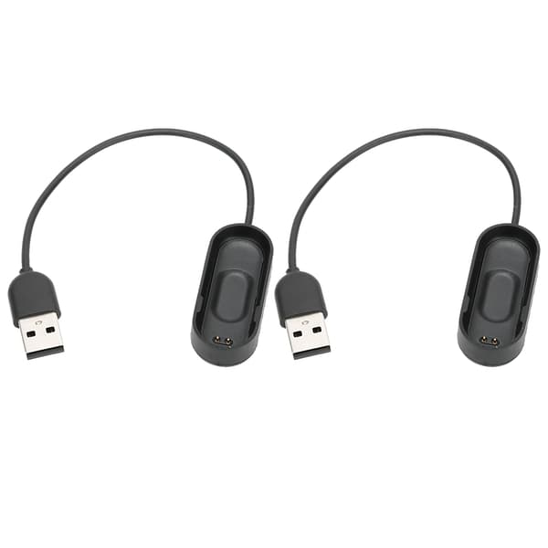 2 STK M4 Plastik Sort 4 Generations Armbånd Opladerkabel Opladningsdock til Xiaomi