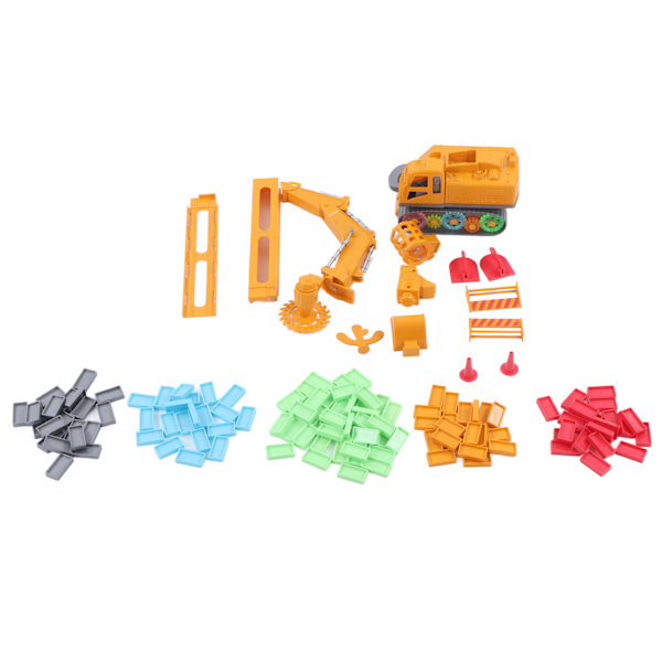 Domino Engineering Vehicle Toys Elektriska Engineering Truck Toys Set med ljudljusseffekt för barn