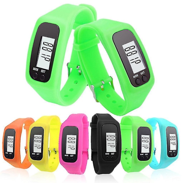 Smart LED-skridttæller armbåndsur - Spor trin, kalorier og afstand Hvid