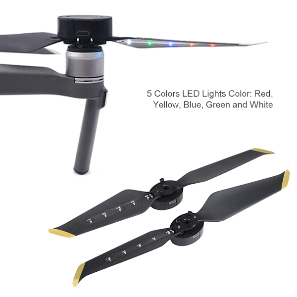 8743 Genopladelige LED-blinklys med lav støj til natflyvning til DJI Mavic 2 PRO/ZOOM (1 par)