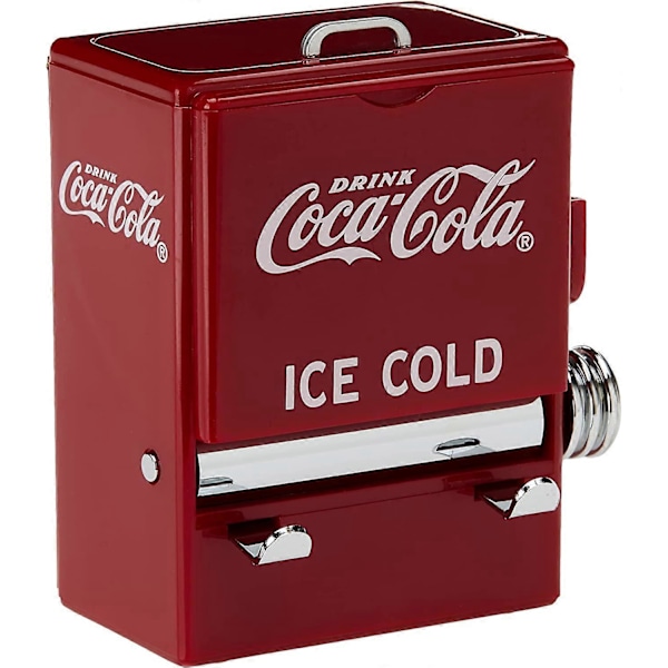 Coca-Cola Tannpirkerdispenser i form av en liten brusautomat