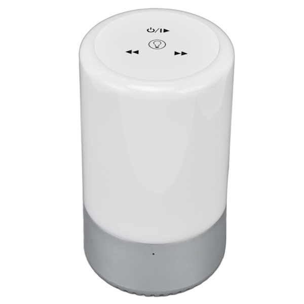 LED nattlampa Smart Touch-lampa RGB Färgglad 2,4 GHz Trådlös Bluetooth-högtalare Bordslampa Silver