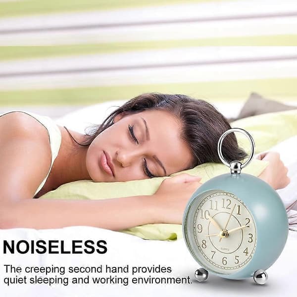 Silent Bedside Clocks Battery Operated Non-Ticking Desk Clock Analog Alarm Clock Bedroom
