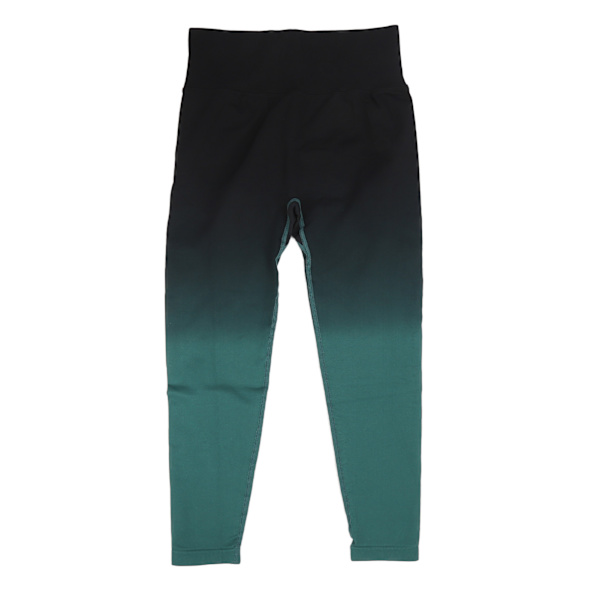 Trening for kvinner Magekontrollbukser Høy midje rumpeløft Sømløs yogatights Gradient Svart Grønn L