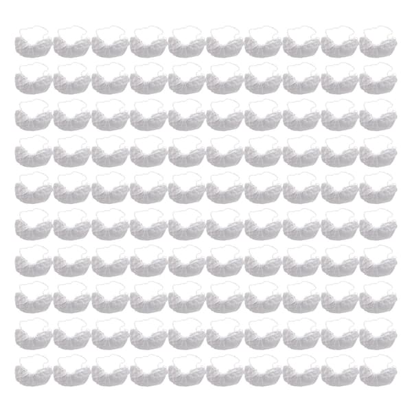 100 st skäggskydd engångs nylon elastiska andningsbara latexfria skäggskyddsnät vita