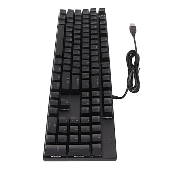 104-tasters mekanisk tastatur blå switch RGB USB slidstærkt ridsefast gaming tastatur sort