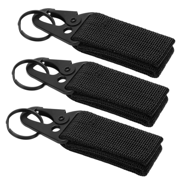3st klätterkarbinhake självhäftande Design Slitstark Bärbar Kompakt Bärbar Praktisk Campingverktyg för OutdoorBlack