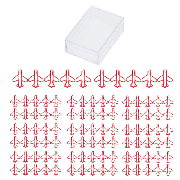 100 stk. flyformede papirclips rustforebyggende pletteringsproces søde papirclips til scrapbog kortfremstilling rød