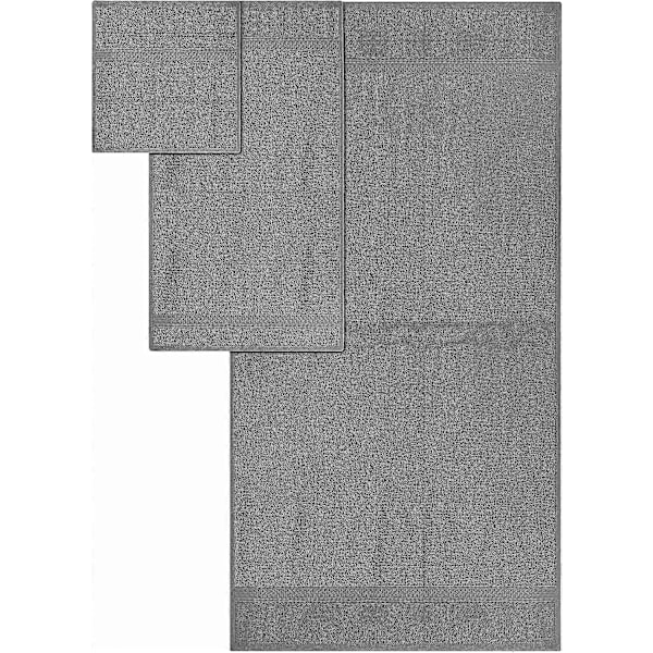 Grått Handduksset, 2 Badhanddukar, 2 Handdukar och 4 Tvättlappar, 600 GSM Ringspunnen Bomull Mycket Absorberande Handdukar för Badrum, Duschhandduk, (Förpackning med