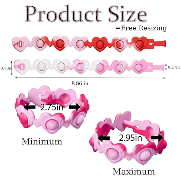 6-pack Pop It Fidget Leksaksset, Återanvändbart Pop It Armband i Silikon Set5.29