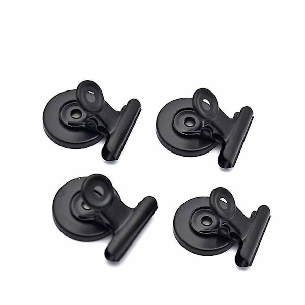 Magneettiset klipit jääkaapille - 20 kpl pakkaus, vahvat jääkaappimagneettiset klipit yksityiskohtaiseen listanäyttöön kotona ja keittiössä (musta)