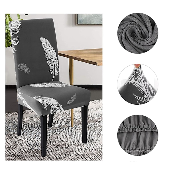 Stoltrekk 4 stk. Universal Stretch Stoltrekk Slipcover Moderne Stoltrekk Avtakbart Vaskbart Slipcovers Stolrygger Elastisk Stoltrekk for Slipcov