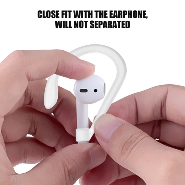 Silikon øretelefon ørebøyle krok klemmeholder for AirPods Bluetooth Headset Sports (hvit)