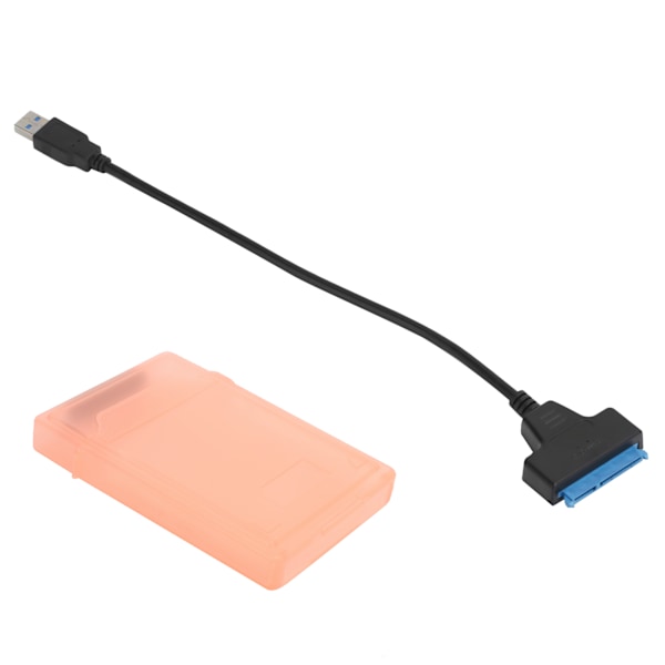 Harddiskadapterkabel 2,5 tommer SATA USB3.0 HDD/SSD konverterkabel med beskyttelsesboks rød